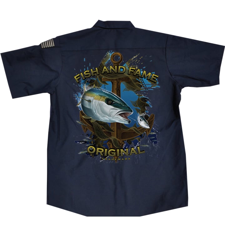 Image of Yellowtail & Anchor Crew Shirt (navy)