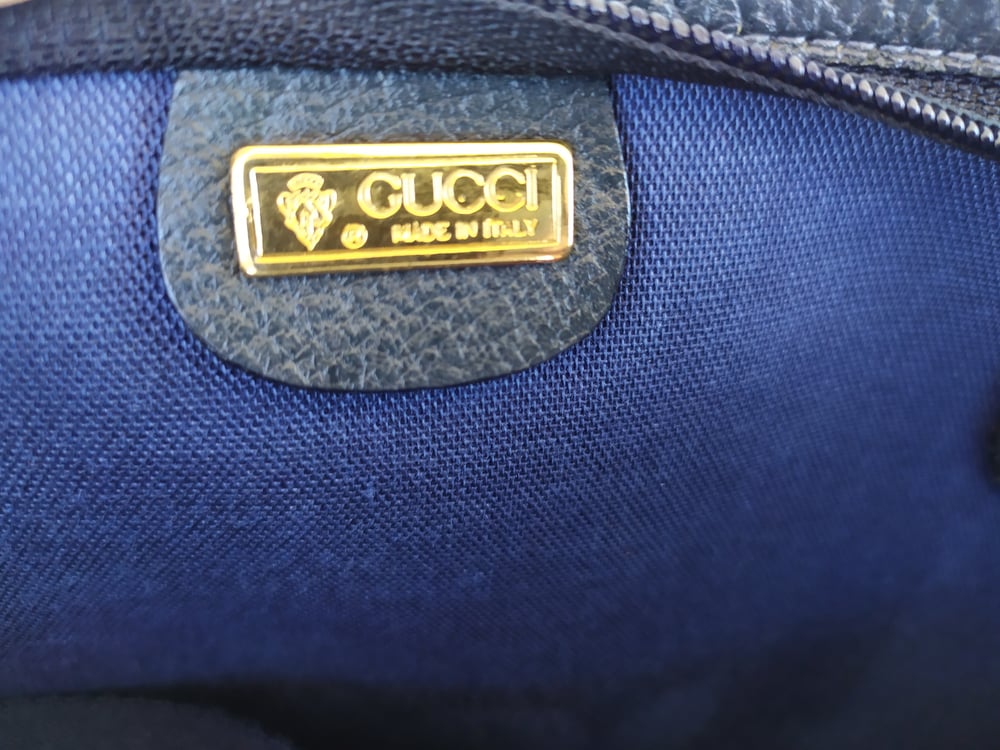 Image of Vintage Gucci blue GG monogram tote shopper bag weekender