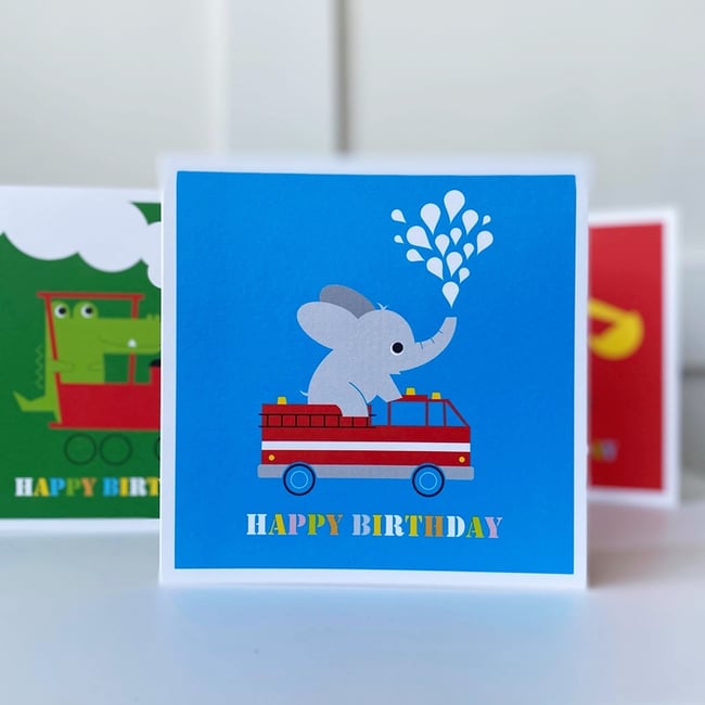 Animal and Transport Happy Birthday Cards