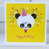 Yellow Panda Happy Birthday Card