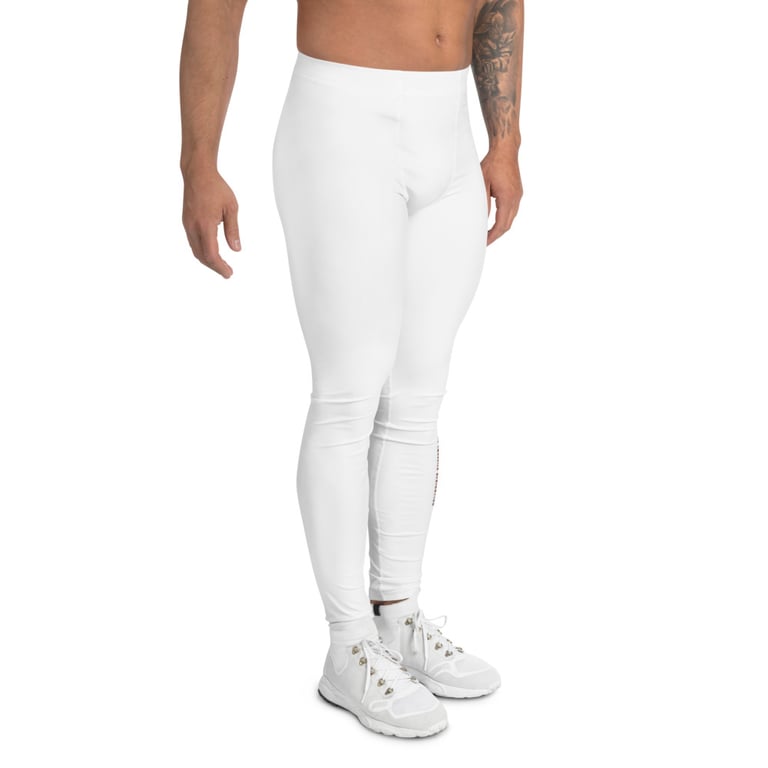 Side bred white Men's Leggings Image 2