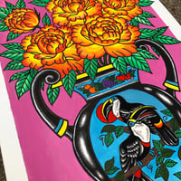 Image 2 of Toucan Vase painting 