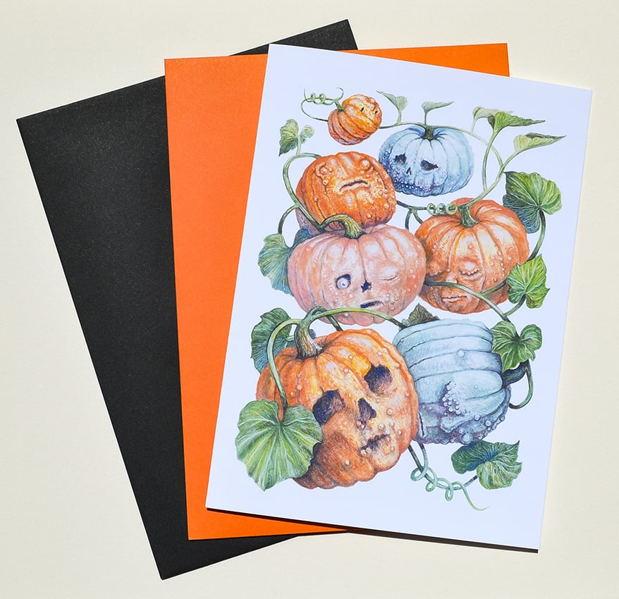 Image of Creepy Pumpkin Patch Card (color)