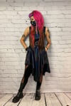 Midi Black/Blue Holographic Dress with Pockets 