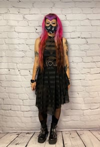 Image 1 of Midi Lace Black Stripes Dress 