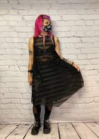 Image 5 of Midi Lace Black Stripes Dress 