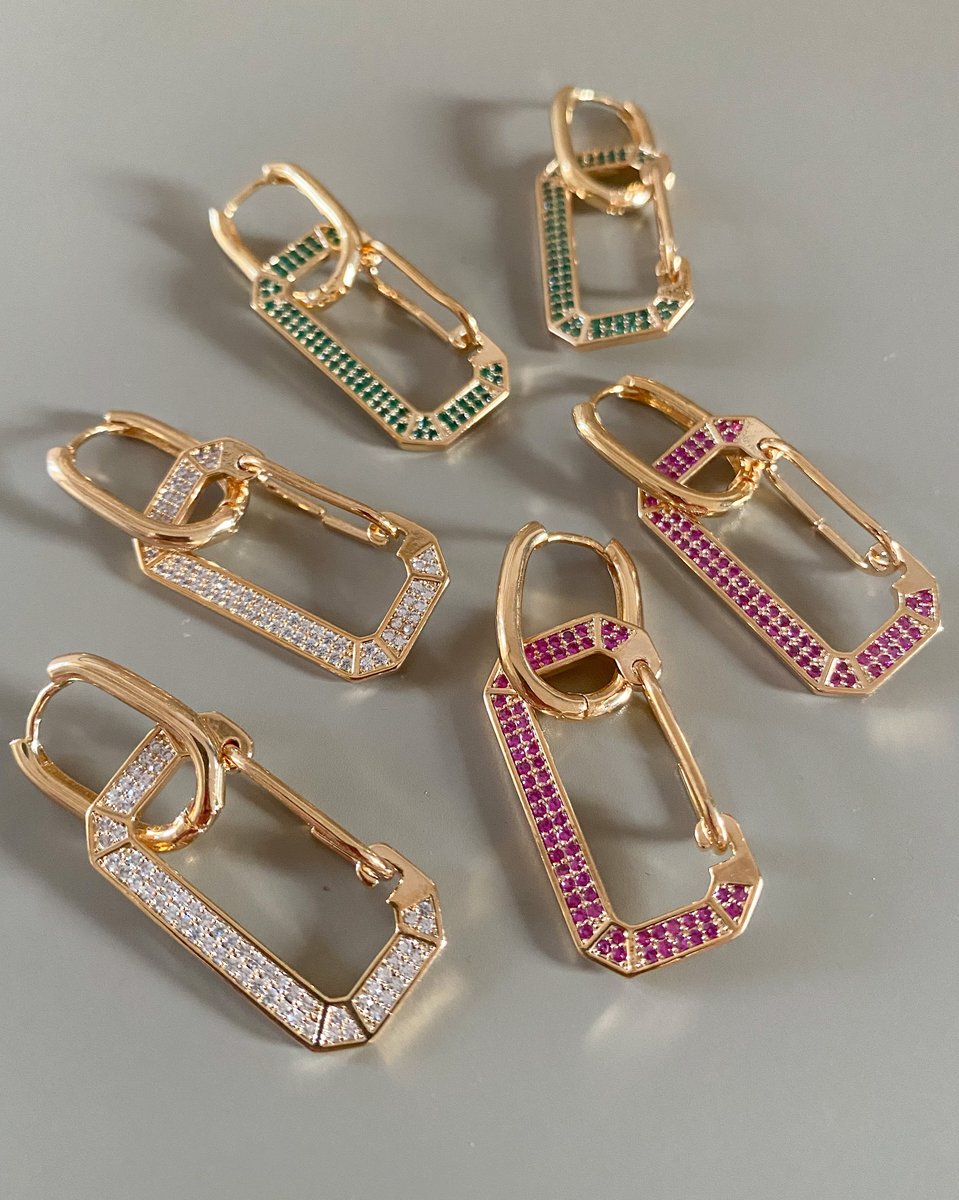 Orecchini Donna Oro Bianco Con Zirconi E Rubino Sintetico - Gioielleria - Foto 2