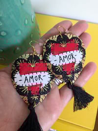 Image 1 of Amor Mexican Heart Earrings