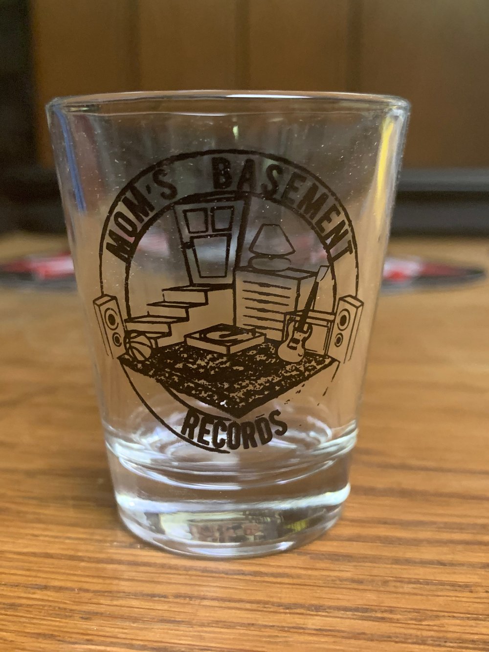 Mom’s Basement Records Shot Glass 