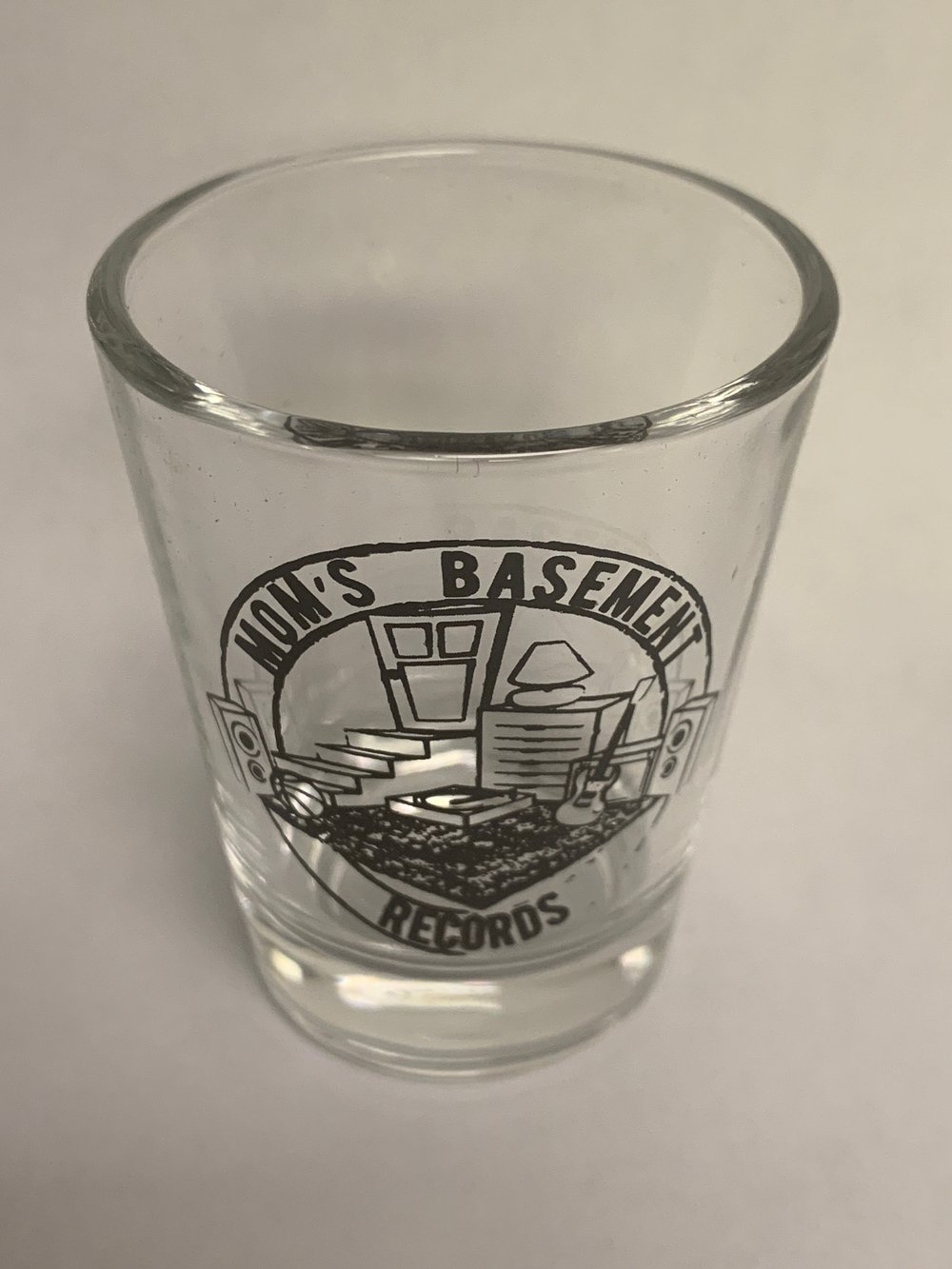 Mom’s Basement Records Shot Glass 