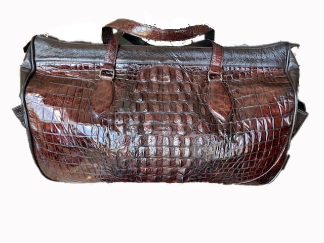 Realcrocodile alligator leather skin Brown duffle bag, Travel