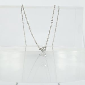 Image of PJ4938 - 9ct white gold diamond solitaire chain necklace 
