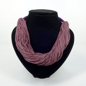 Image of Lavender purple volcanic glass beaded necklace 