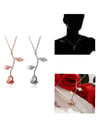 Rose Flower Necklace 18K Gold Plated Silver Rose Jewelry Gift for Women Girl