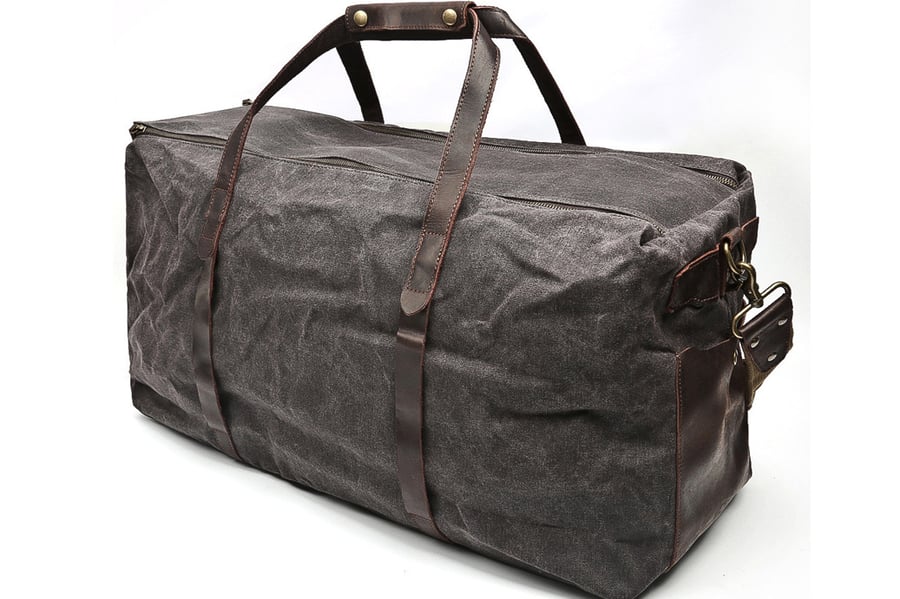 Waterproof Waxed Canvas Messenger Bag, Men's Shoulder Bag, Canvas Bag with  Leather Trim FX2008-1