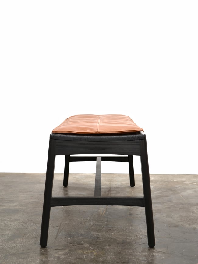 STILLWATER BENCH IN TORCHED TASMANIAN OAK - TAN LEATHER