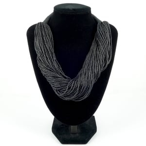 Image of Black multi strand beaded necklace 