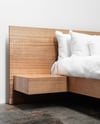 FLOATING BED WITH MITRED DRAWERS IN TASMANIAN OAK