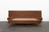 FLOATING BED WITH MITRED DRAWERS IN AMERICAN WALNUT