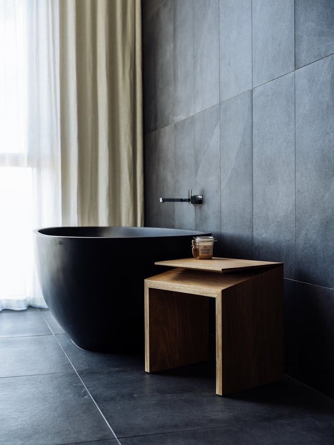 CLIPPED WING 450MM STOOL/SIDE TABLE IN BLACKBUTT