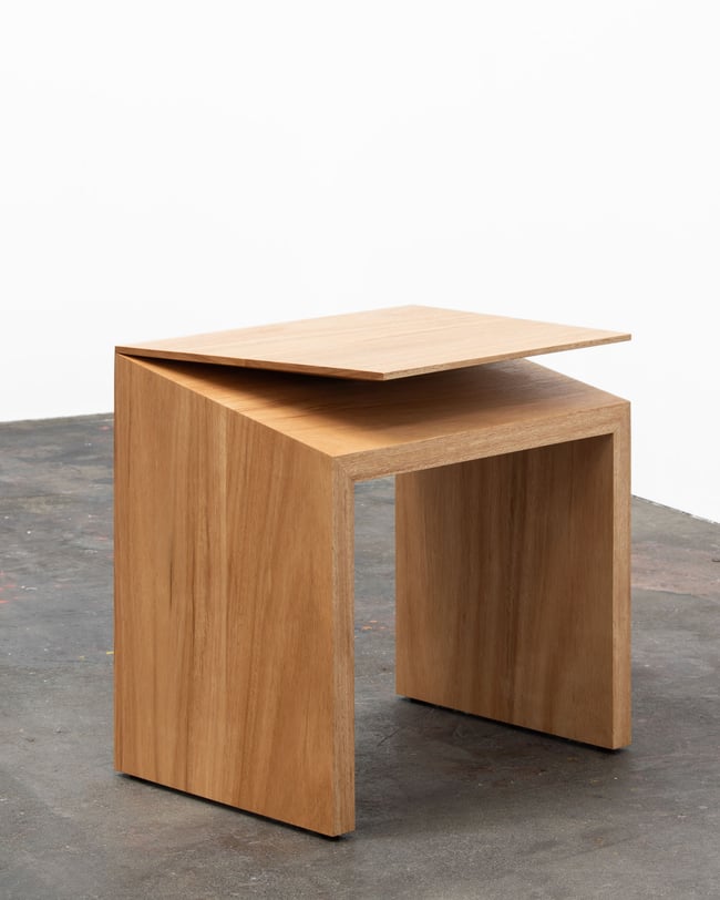 CLIPPED WING 450MM STOOL/SIDE TABLE IN BLACKBUTT