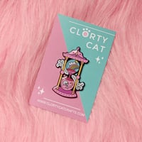 Image 5 of Hourglass Sandtimer enamel pin - skull - rainbow - creepy cute - pastel goth - lapel pin badge