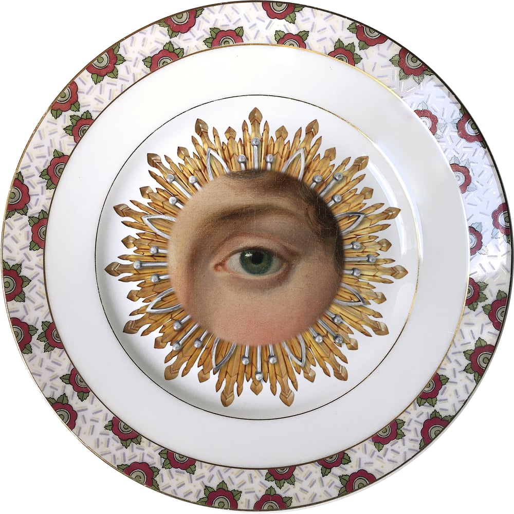 Image of Lover's Eye - Green - Burst - Vintage Bohemian Fine Bone China - #0541