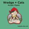 Final Fantasy VII FF7 Wedge And Cats Acrylic Keychain Charm