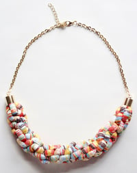 Image 2 of Multicoloured Rope Statement Necklace – Yellow