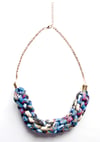 Multicoloured Rope Statement Necklace – Blue 