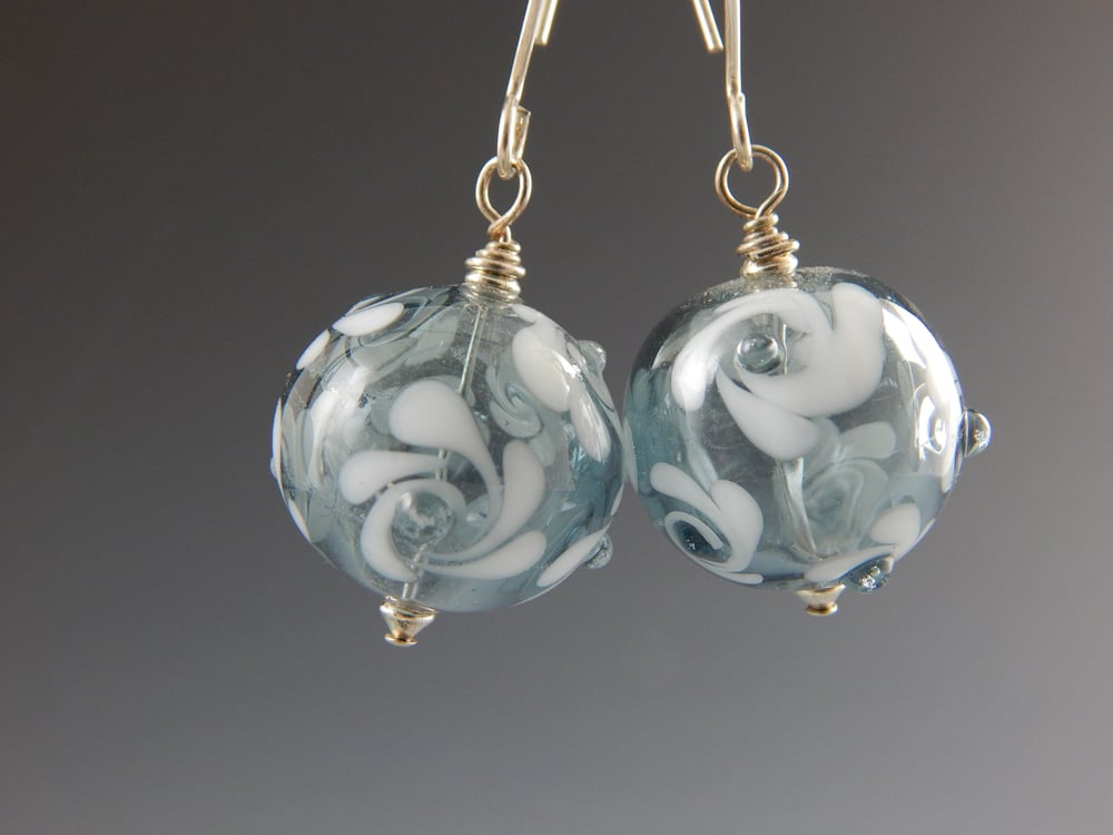 Image of Artisan Glass • White Swirls on Transparent Glass Hollows