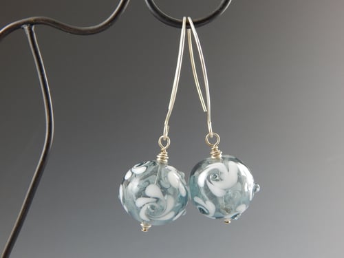 Image of Artisan Glass • White Swirls on Transparent Glass Hollows