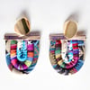 Multicoloured Rope Statement Earrings – Fuchsia