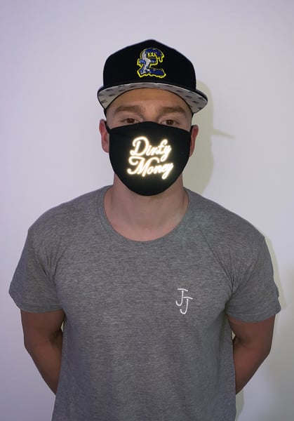 Image of LIMITED EDITION REFLECTIVE DIR£Y MONEY FACE MASK