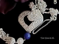 Image 1 of PH133 Sapphire Heart necklace