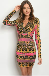Image 4 of Keepin’ It Cute Navy Fuchsia Print Dress