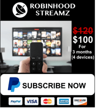 Robinhood Streamz 3 Month Subscription (access to 4 devices)