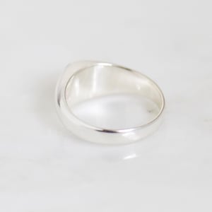 Image of Black Agate silver signet ring