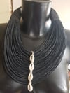 Leather Stranded Choker Necklace