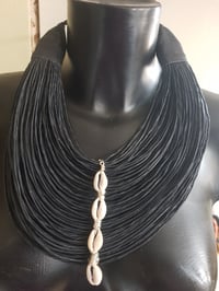 Image 1 of Leather Stranded Choker Necklace