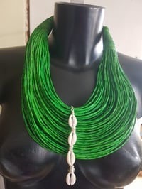 Image 3 of Leather Stranded Choker Necklace
