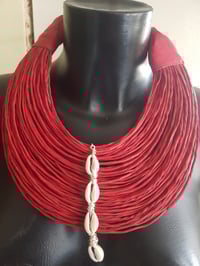 Image 4 of Leather Stranded Choker Necklace