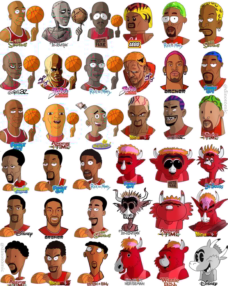 Image of #237 Chicago bulls multiple characters
