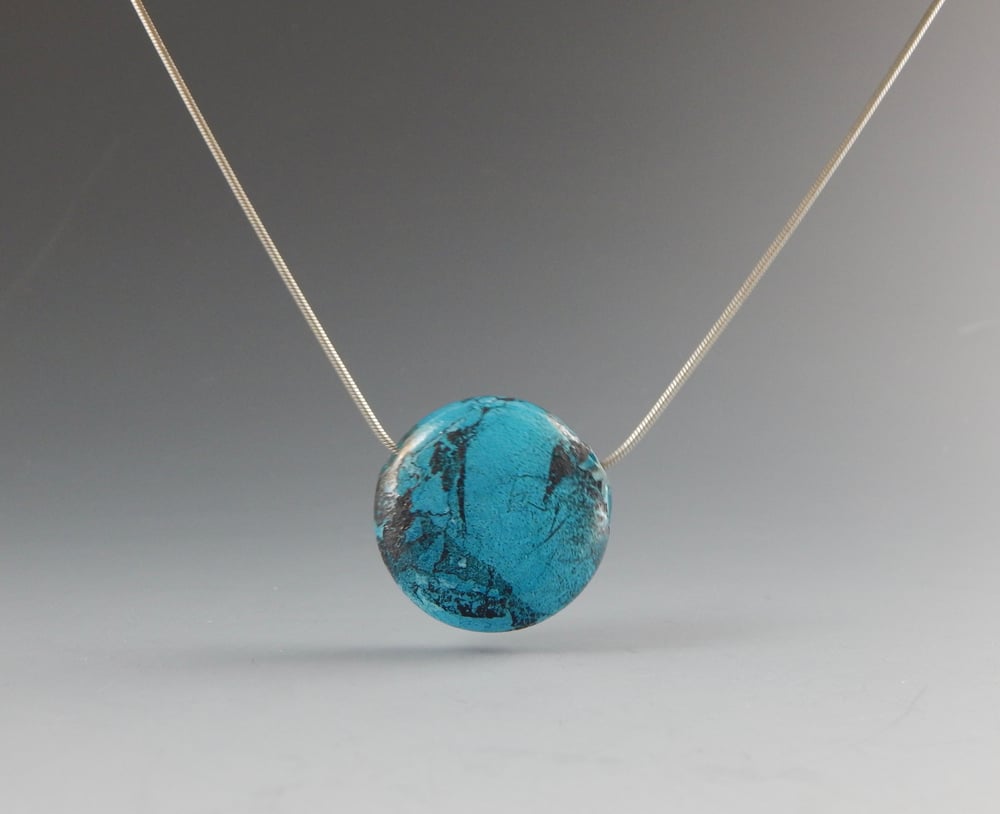 Image of Artisan Glass • Round Pendant with Copper Patina