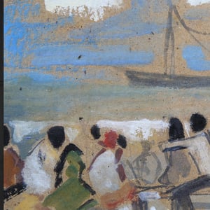 Image of French Painting, 'Friends on the Shore,' Alexandre Sascha GARBELL (1903-1970)