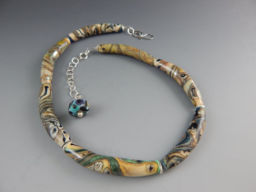 Image of Artisan Glass • Curved Organic Swirl Beads