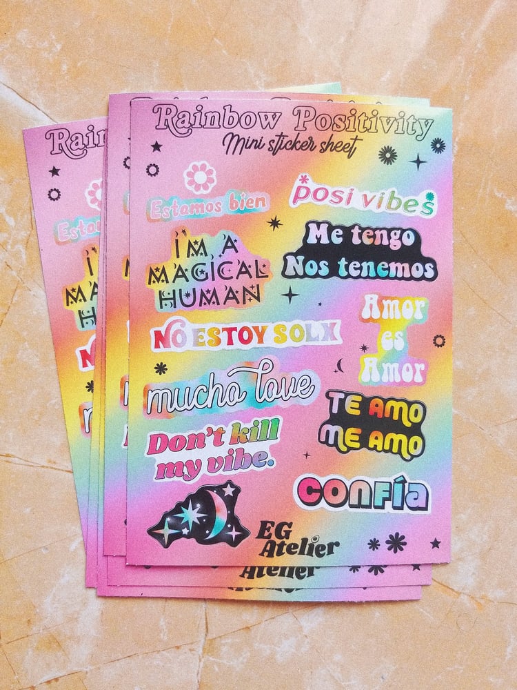 Image of Rainbow Positivity Mini Sticker Sheet