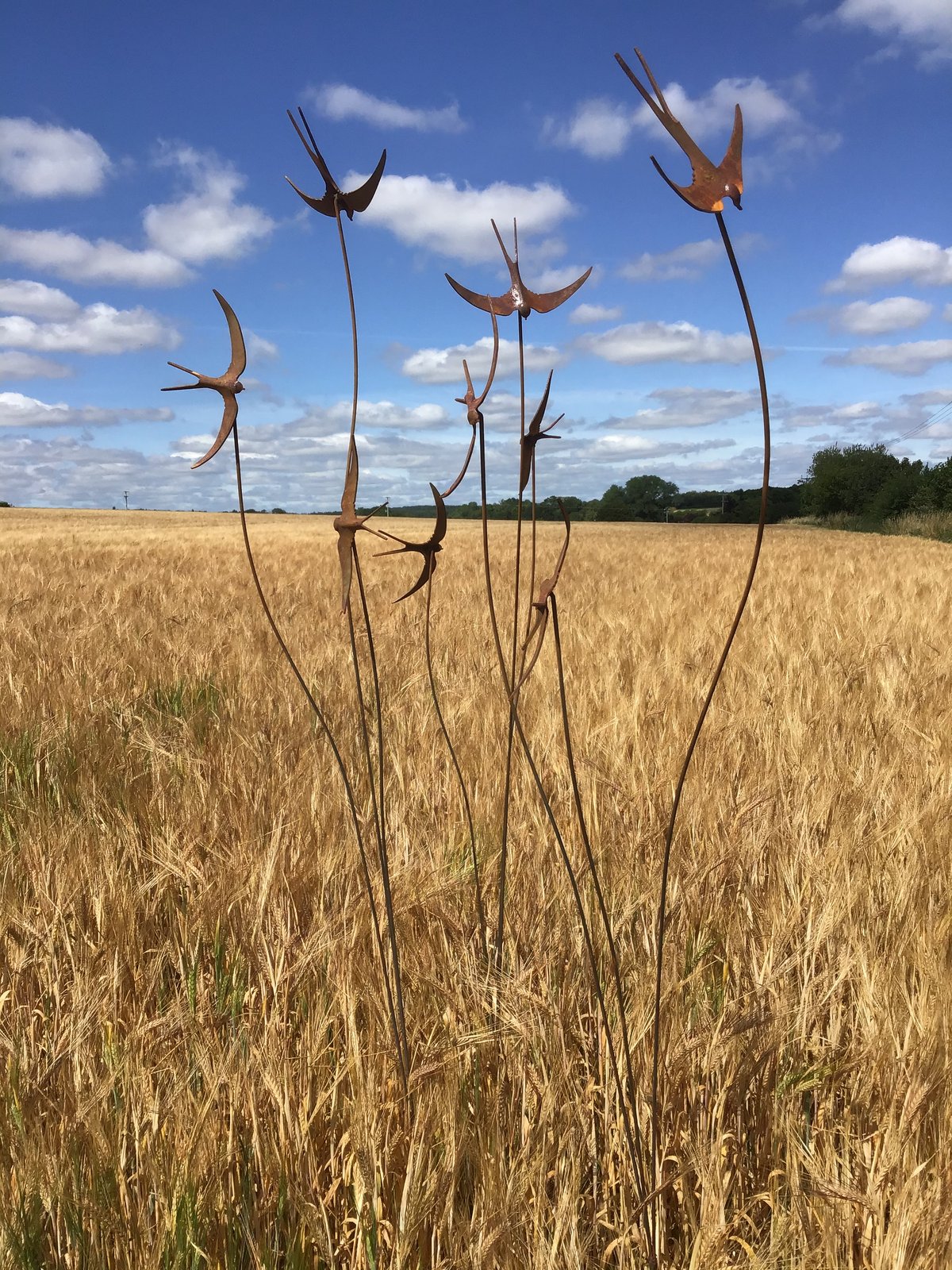 Triple swallow plant stake