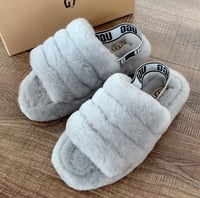 Fluff Yeah Inspired Ugg Slides (Light Grey)