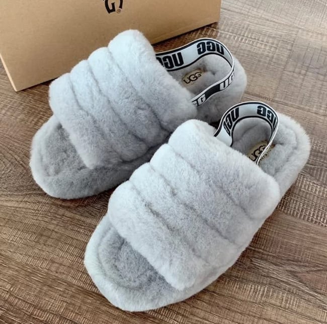 Ugg fluff deals yeah slide grey